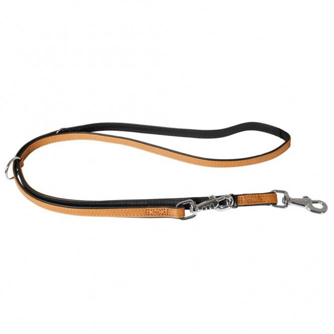 Karlie leash Elegance calf leather - cognac/black