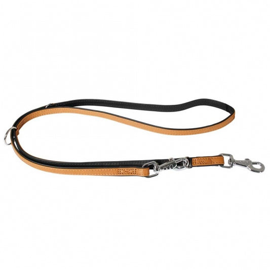 Karlie leash Elegance calf leather - cognac/black