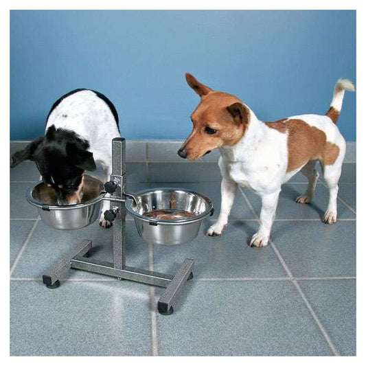 Trixie dog bar with stainless steel bowls - 2 x 1.8 l