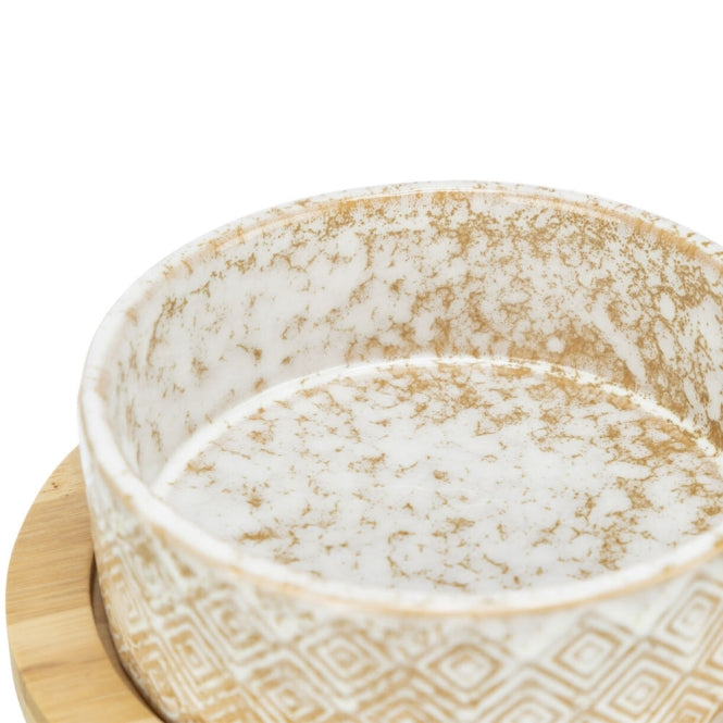 Trixie bowl set, ceramic/bamboo
