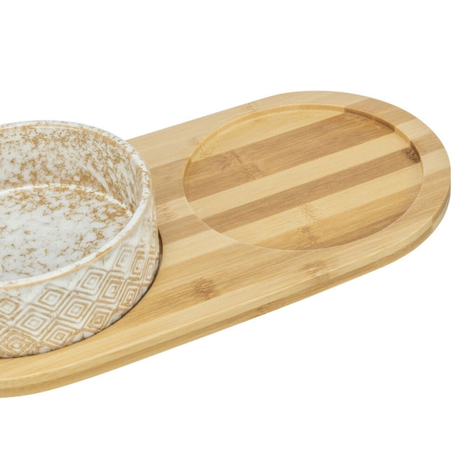 Trixie bowl set, ceramic/bamboo